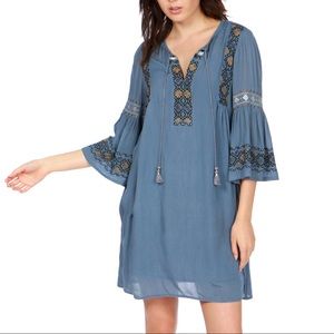 Embroidered babydoll dress